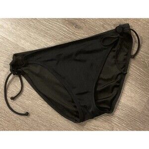 Women’s Black Bikini Bottom Large Victoria’s Secret Bow Tie Swimsuit Swimwear